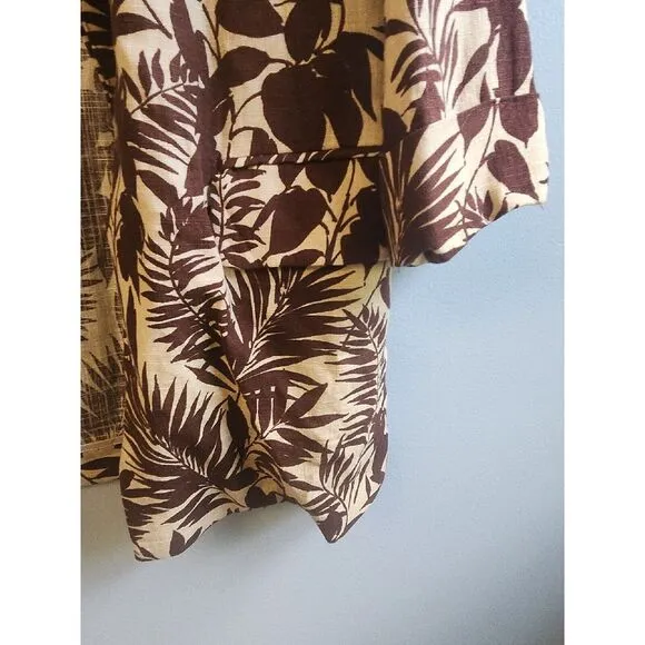 Mango Women's Brown Tropical Print Blaze UK Size XS US XXS fits‎ like 8