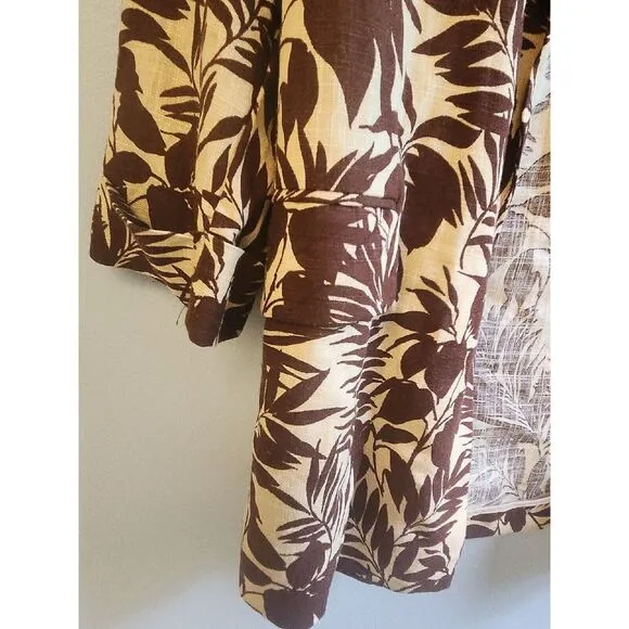 Mango Women's Brown Tropical Print Blaze UK Size XS US XXS fits‎ like 8