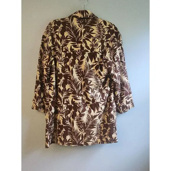 Mango Women's Brown Tropical Print Blaze UK Size XS US XXS fits‎ like 8