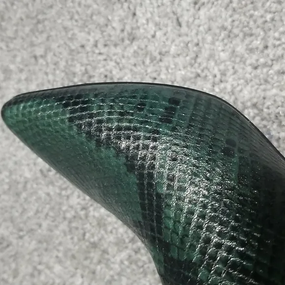 Marc Fisher Jelly Booties In Black/Green Snake 6M