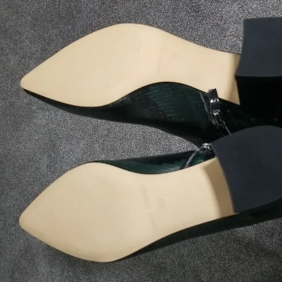 Marc Fisher Jelly Booties In Black/Green Snake 6M
