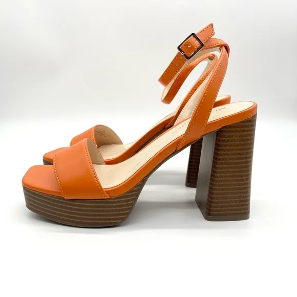 Marc Fisher Women's Orange Block Heel Ankle Strap Dress Sandals 6