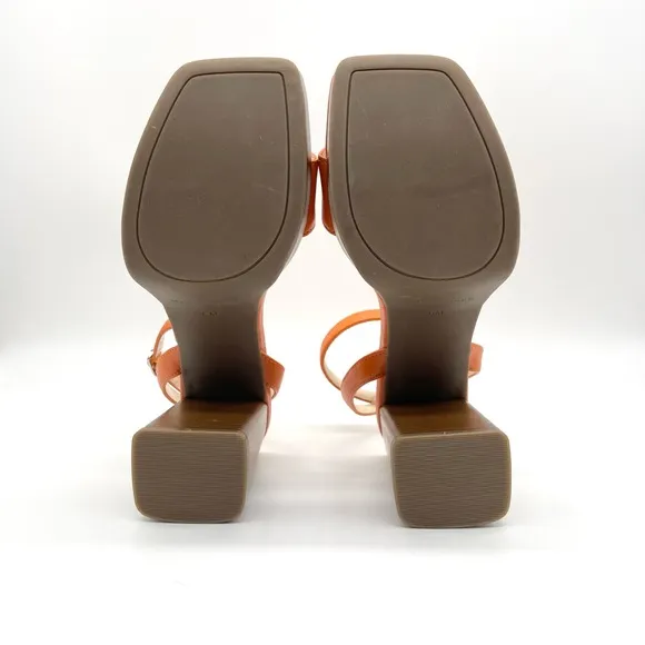 Marc Fisher Women's Orange Block Heel Ankle Strap Dress Sandals 6