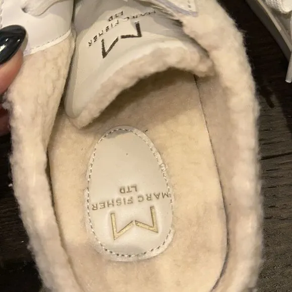 Marc Fisher Slide on Womens Size 10 Miranda Slip On Sneaker Lifestyle Faux Fur