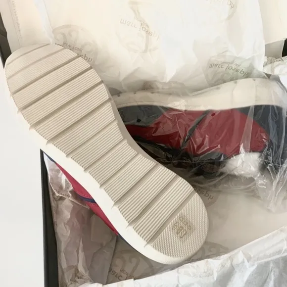 Marc Joseph Womens Gramercy Blue Red Leather Suede Nubuck Fashion Sneaker 10