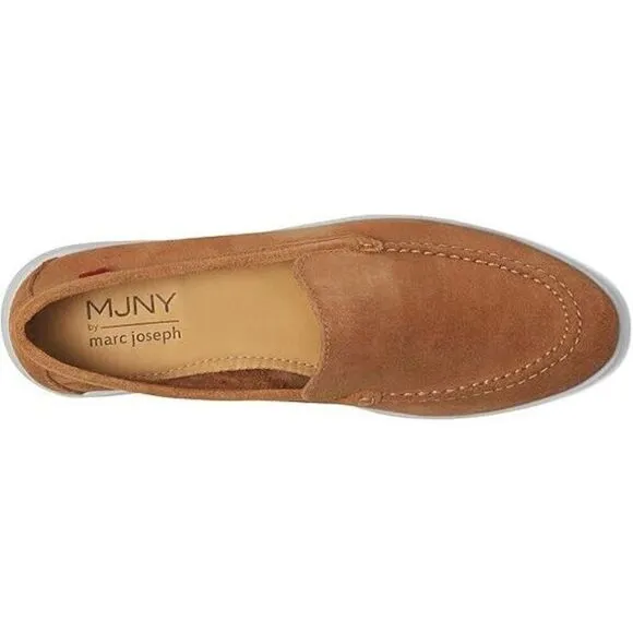 Marc Joseph New York Shoes Women Tan Suede Casual Slip-on Venetian Loafer ZPO642