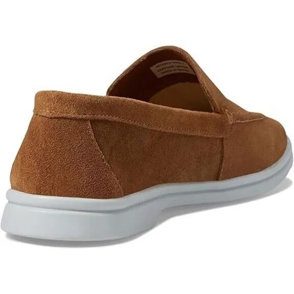 Marc Joseph New York Shoes Women Tan Suede Casual Slip-on Venetian Loafer ZPO642