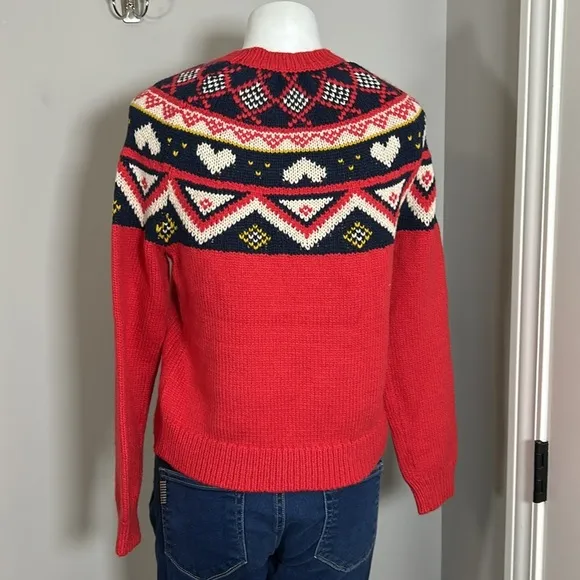 Marine Layer Fair Isle Sweater Red Alpine Archive Wool Alpaca Outdoor Sz XS NEW