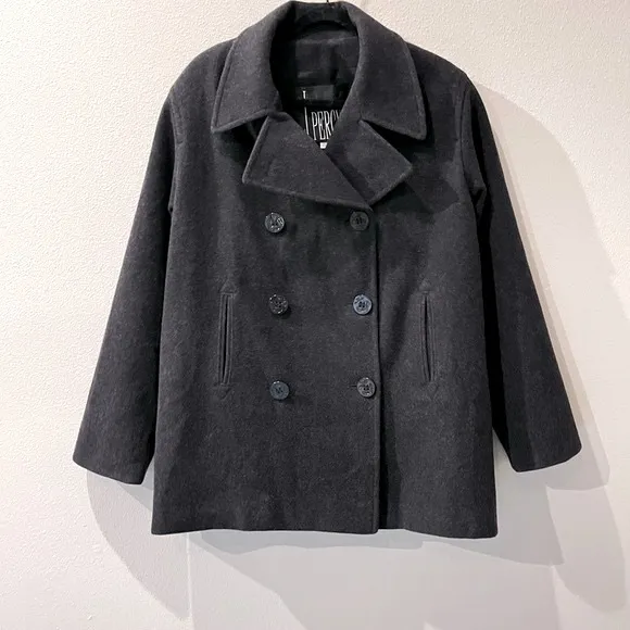 Marvin Richards x James Percy Double Breasted Wool Pea Coat