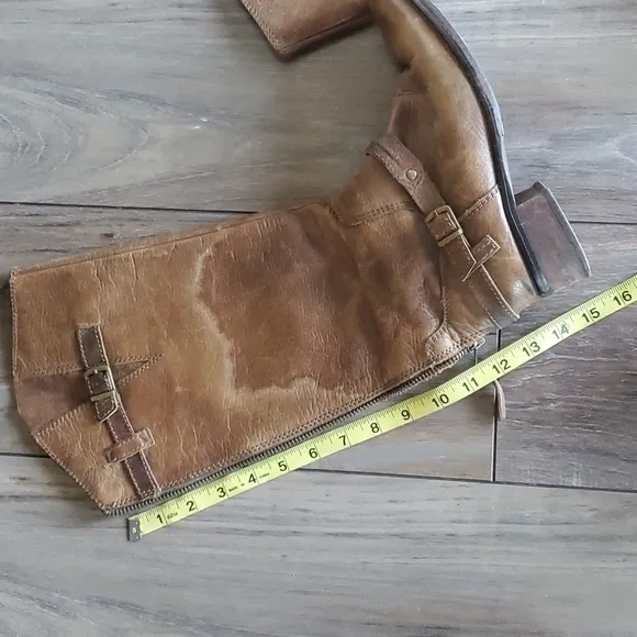 Massimo Dutti Womens Western Bohemian Tall Booties Leather shoes sz 38 US 8