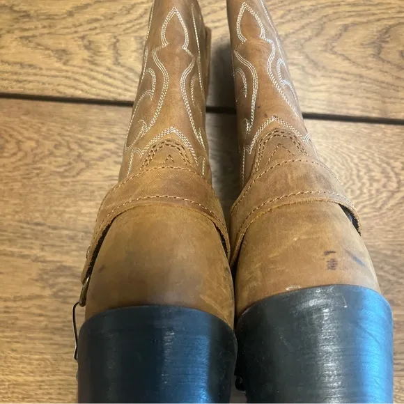 Masterson Boot Co. Brown Leather Embroidered Cowboy Western Boots Men 9.5D