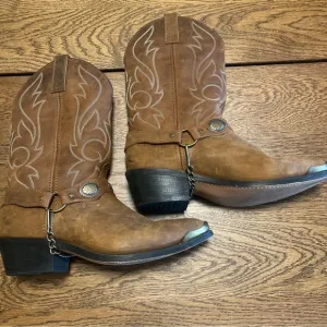 Masterson Boot Co. Brown Leather Embroidered Cowboy Western Boots Men 9.5D