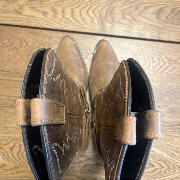 Masterson Boot Co. Brown Leather Embroidered Cowboy Western Boots Men 9.5D