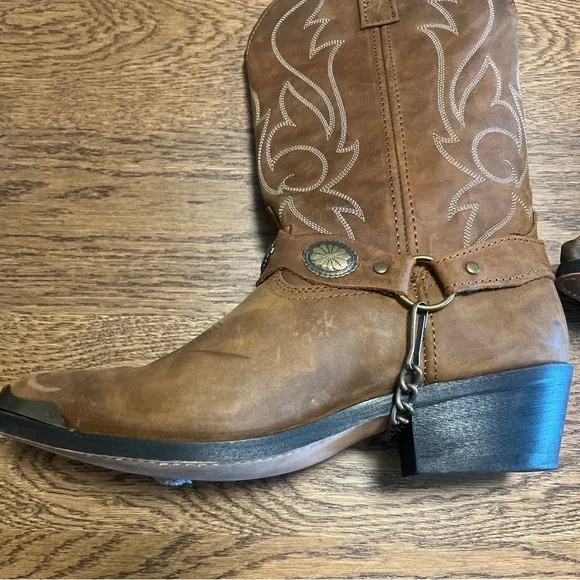 Masterson Boot Co. Brown Leather Embroidered Cowboy Western Boots Men 9.5D
