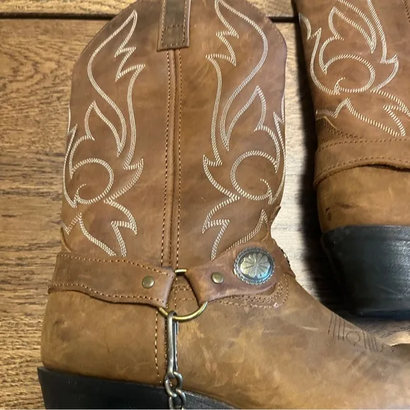 Masterson Boot Co. Brown Leather Embroidered Cowboy Western Boots Men 9.5D