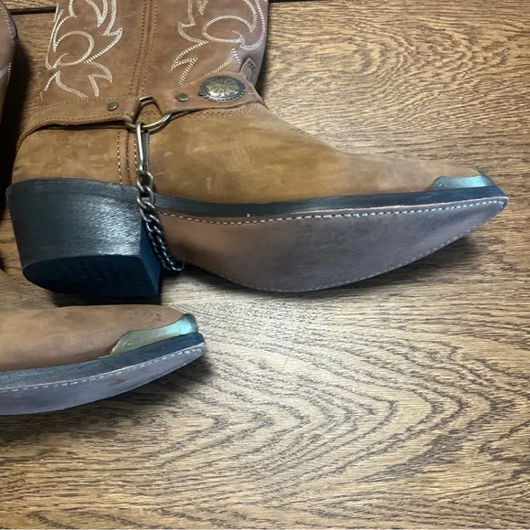 Masterson Boot Co. Brown Leather Embroidered Cowboy Western Boots Men 9.5D