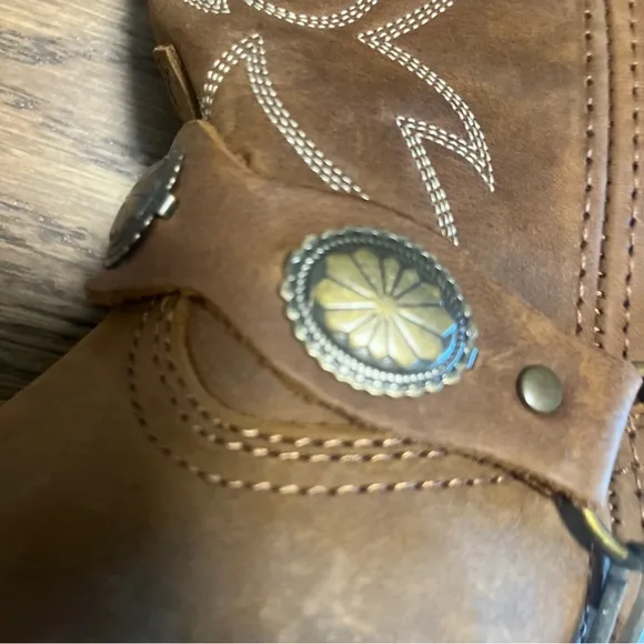 Masterson Boot Co. Brown Leather Embroidered Cowboy Western Boots Men 9.5D