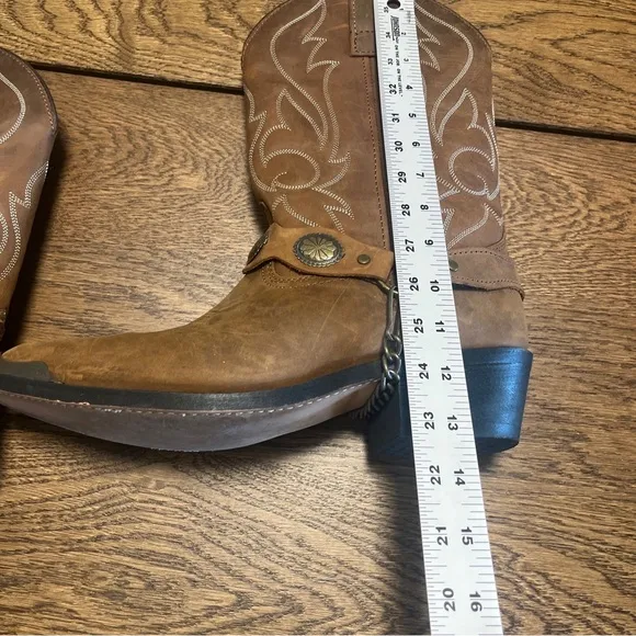 Masterson Boot Co. Brown Leather Embroidered Cowboy Western Boots Men 9.5D