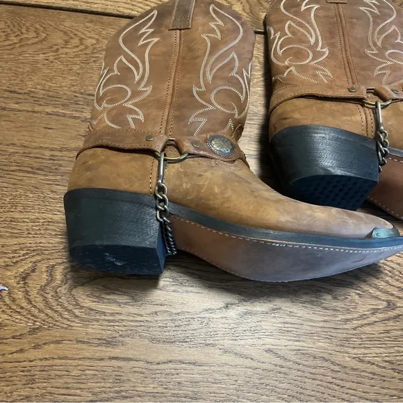Masterson Boot Co. Brown Leather Embroidered Cowboy Western Boots Men 9.5D