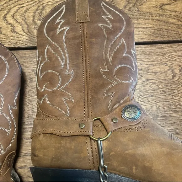 Masterson Boot Co. Brown Leather Embroidered Cowboy Western Boots Men 9.5D