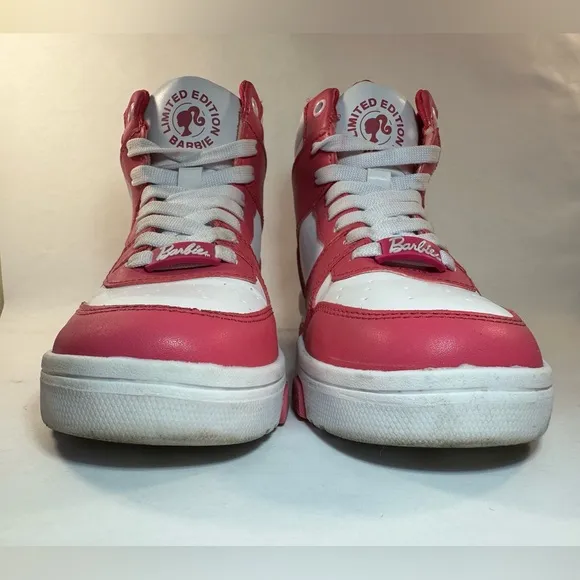 Mattel Barbie Hightop Sneakers Pink &amp; White Limited Edition Kids Shoes Imported