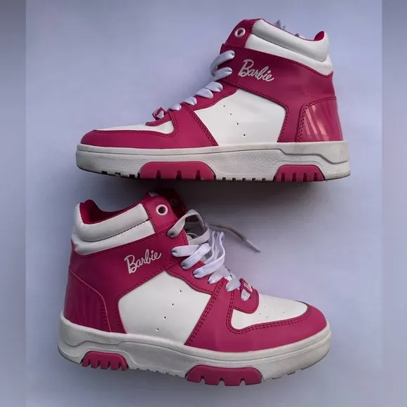 Mattel Barbie Hightop Sneakers Pink &amp; White Limited Edition Kids Shoes Imported