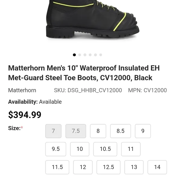 Matterhorn Footwear High Viz Yellow And Black Tactical Boots.. Size-11... NTN!!