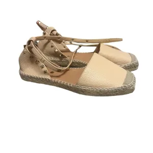 ✅Maypol Blush Leather Studded Espadrille Flat Sandal- NWOT