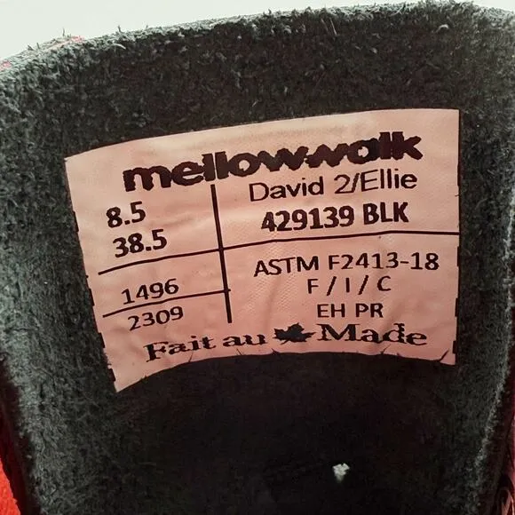 Mellow Walk Womens Ellie Safety Boots US 8.5M EU 38.5 Leather EH 429139 NWOB