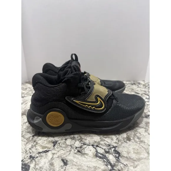 Men Nike KD Trey 5 X Basketball Shoe 9.5 Sneaker Black/Metallic Gold DD9538-010