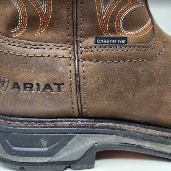 Men's 10 EE Ariat WorkHog XT Carbon Toe western work boots Distressed Brown Wide