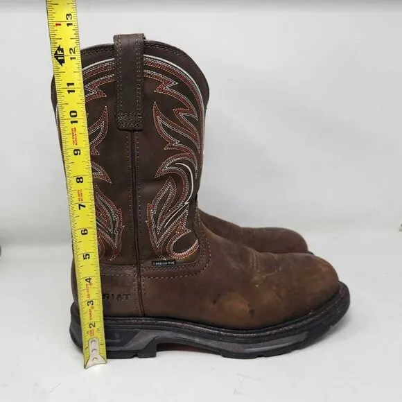 Men's 10 EE Ariat WorkHog XT Carbon Toe western work boots Distressed Brown Wide