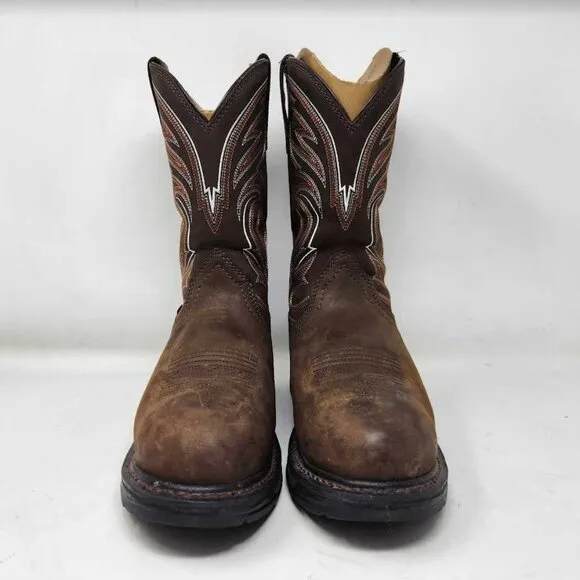 Men's 10 EE Ariat WorkHog XT Carbon Toe western work boots Distressed Brown Wide