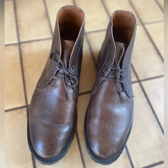 Mens Allen Edmonds &quot;Tate&quot; Chocolate Brown Leather Chukka Boot