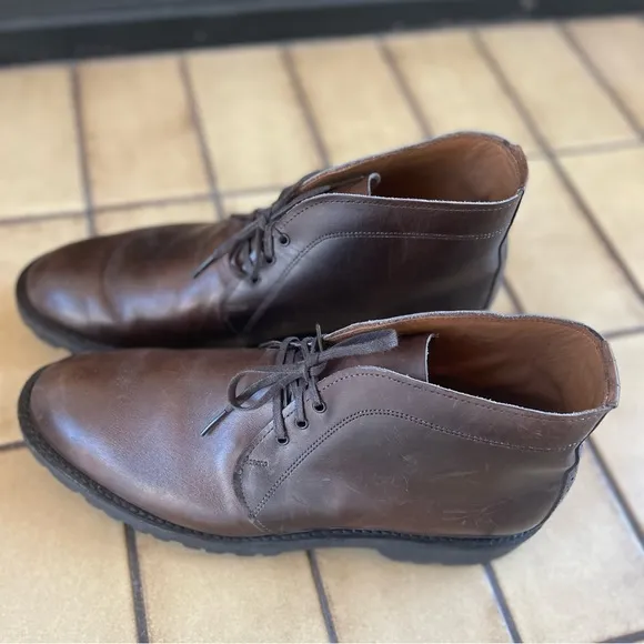 Mens Allen Edmonds &quot;Tate&quot; Chocolate Brown Leather Chukka Boot