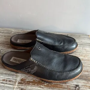 Men's Black Leather Slip-On Shoes
