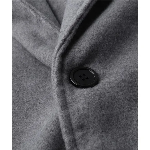 Men's Casual Trench Coat Slim Fit Grey