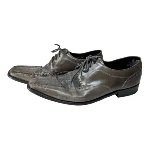 Men's Dress Shoes Oxford Gray 2-Tone Alligator Size 13 M STACY ADAMS 24466