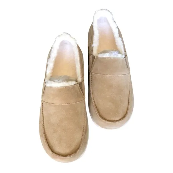 Mens Fiesta Cozy Slip-On Suede Wool Comfort Orthotic Support Shoes Size 9 NIB