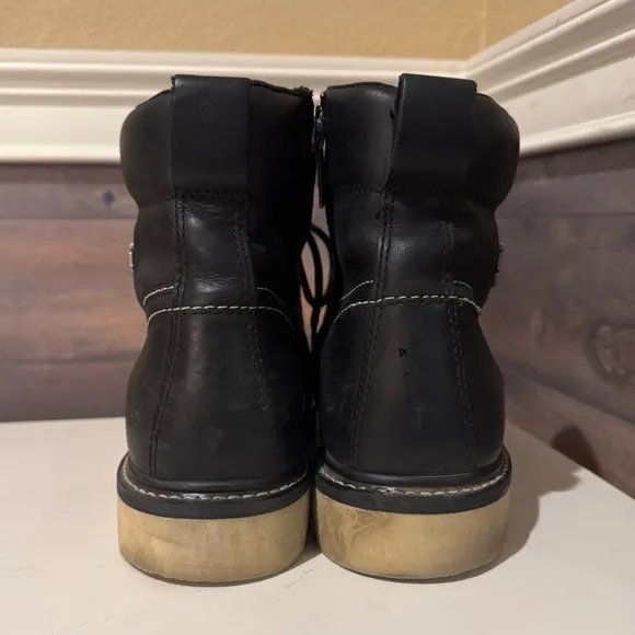 Mens Harley Davidson Beau 6-Inch Black Leather Boots D93135 Size 13 M Zipper