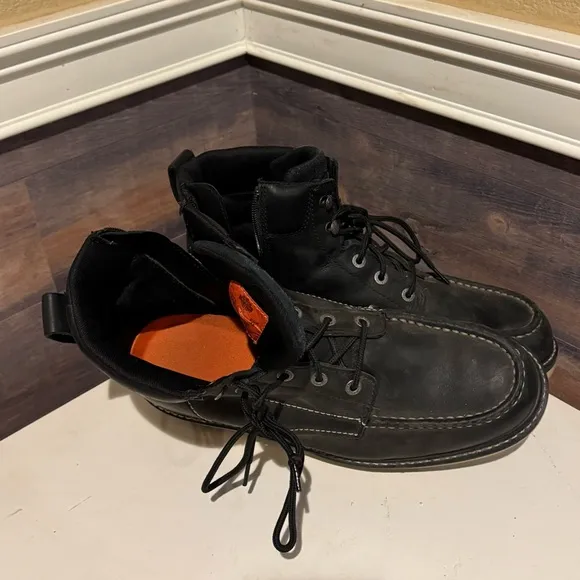 Mens Harley Davidson Beau 6-Inch Black Leather Boots D93135 Size 13 M Zipper