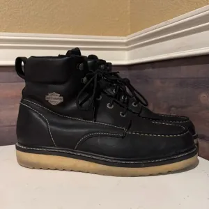 Mens Harley Davidson Beau 6-Inch Black Leather Boots D93135 Size 13 M Zipper