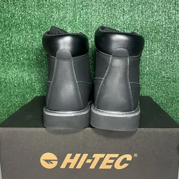 Men's Hi-Tec Reznor 6&quot; Soft Toe Black Work Boots Size 10.5 New With Original Box