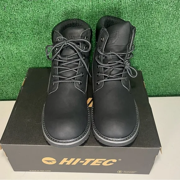 Men's Hi-Tec Reznor 6&quot; Soft Toe Black Work Boots Size 10.5 New With Original Box