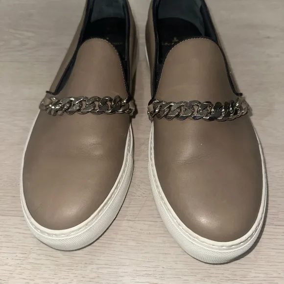 Men’s Louis Leeman Tan Slip-On Shoes with Chain Detail