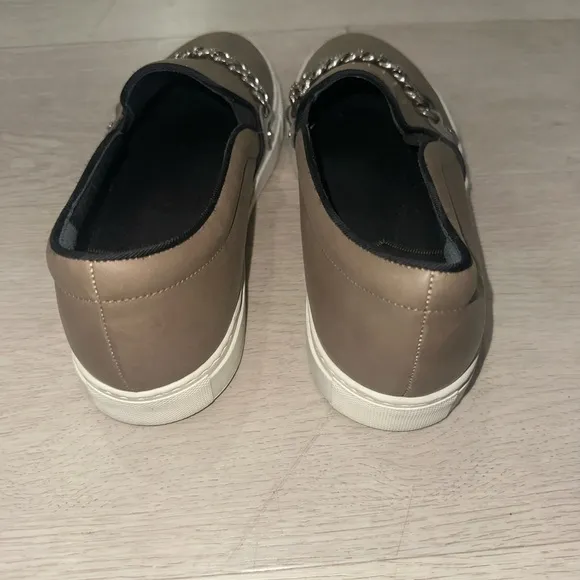 Men’s Louis Leeman Tan Slip-On Shoes with Chain Detail