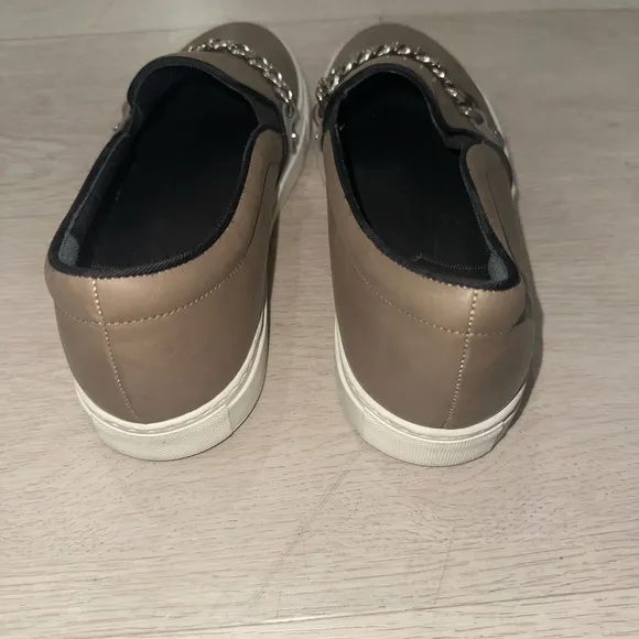 Men’s Louis Leeman Tan Slip-On Shoes with Chain Detail