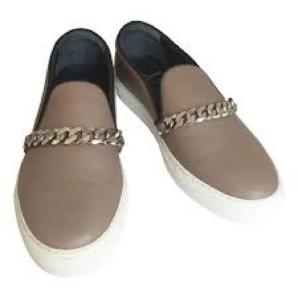 Men’s Louis Leeman Tan Slip-On Shoes with Chain Detail