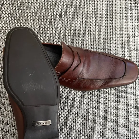 Men’s “Magnanni” Brown Leather Slip-On Shoes