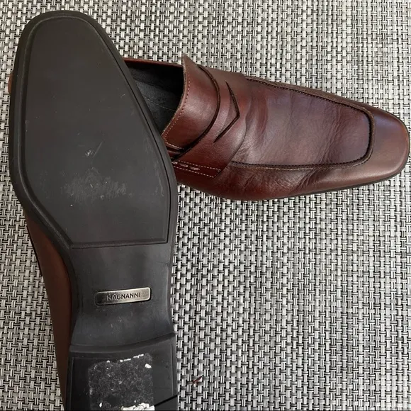 Men’s “Magnanni” Brown Leather Slip-On Shoes
